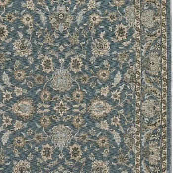 2' X 3' Blue And Beige Oriental Area Rug With Fringe