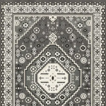 3' X 5' Gray And Ivory Medallion Area Rug