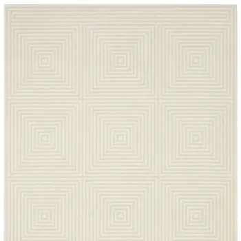 3' X 5' Ivory And Beige Geometric Area Rug
