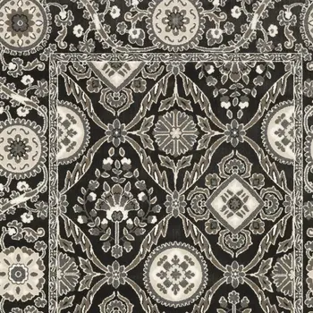 3' X 5' Charcoal And Gray Oriental Area Rug