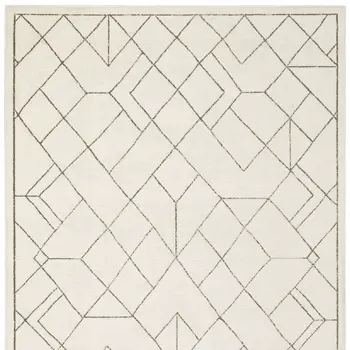 3' X 5' Ivory And Taupe Geometric Area Rug