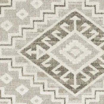 3' X 5' Beige And Brown Tribal Area Rug