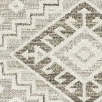 3' X 5' Beige And Brown Tribal Area Rug