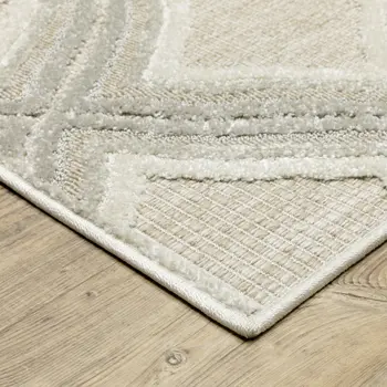 3' X 5' Gray And Beige Diamond Area Rug