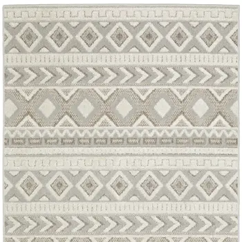 3' X 5' Gray And Beige Tribal Area Rug