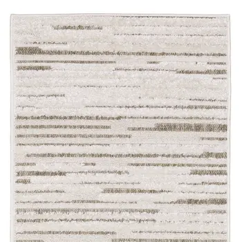 8' Ivory And Brown Striped Distressed Runner Rug