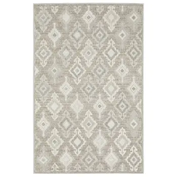 3' X 5' Beige And Gray Oriental Area Rug