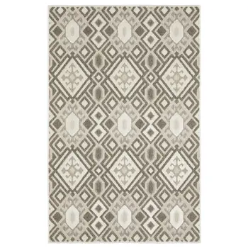 3' X 5' Brown And Beige Tribal Area Rug