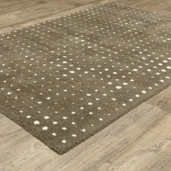 2' X 3' Brown And Ivory Geometric Area Rug