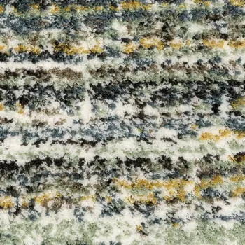2' X 3' Green And Blue Geometric Distressed Area Rug
