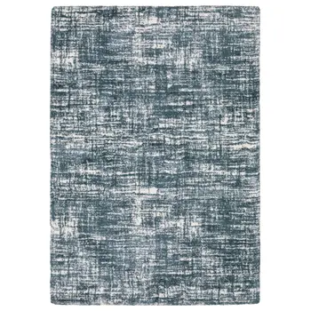 2' X 3' Teal And Ivory Geometric Area Rug