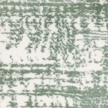 2' X 3' Green And Ivory Abstract Area Rug