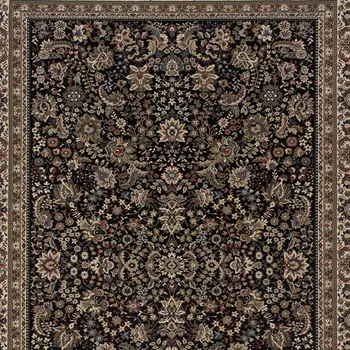 2' X 3' Black And Ivory Oriental Area Rug