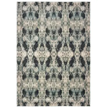 4' X 6' Gray And Blue Abstract Area Rug