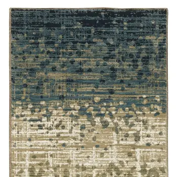 8' Blue And Brown Abstract Runner Rug