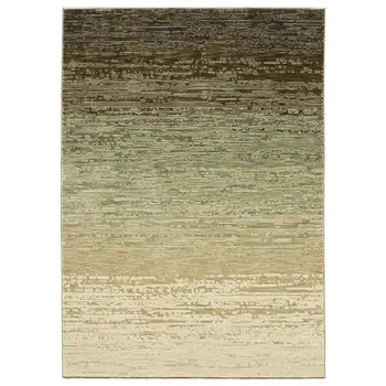 3' X 5' Brown And Green Abstract Area Rug