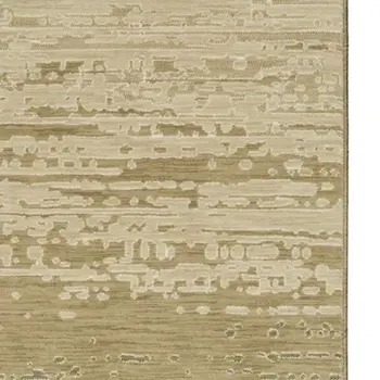 8' Brown And Green Abstract Runner Rug