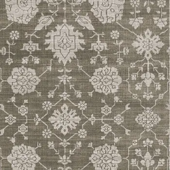 5' X 8' Gray And Light Gray Oriental Area Rug