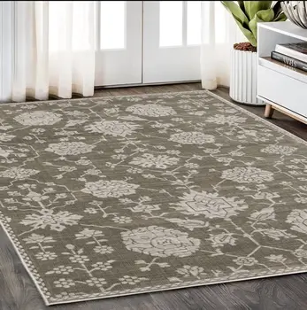 5' X 8' Gray And Light Gray Oriental Area Rug