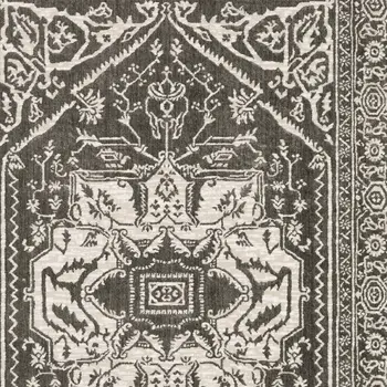 5' X 8' Gray And Ivory Oriental Area Rug