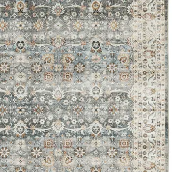 8' X 10' Gray And Ivory Oriental Area Rug