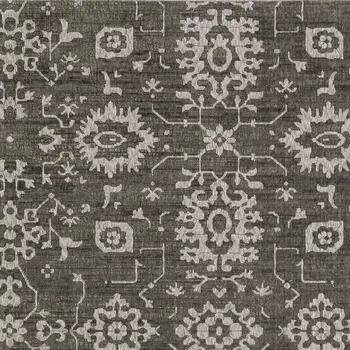5' X 8' Gray And Ivory Oriental Area Rug