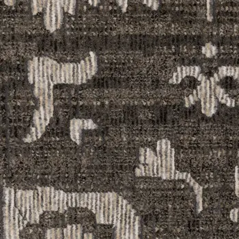 8' Gray And Ivory Oriental Runner Rug