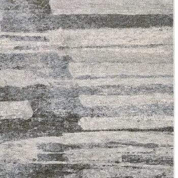 3' X 5' Gray And Ivory Abstract Area Rug With Fringe