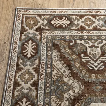 8' Blue And Gray Medallion Runner Rug