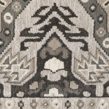 8' Ivory And Blue Medallion Runner Rug