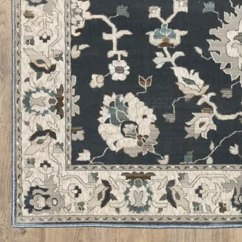 8' Blue Oriental Runner Rug