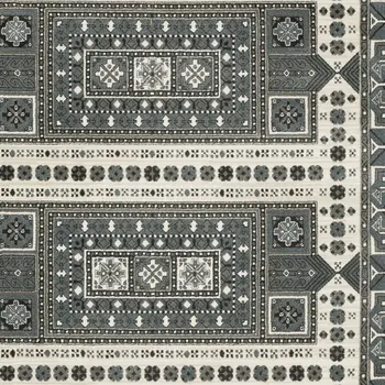 5' X 8' Gray And Blue Medallion Area Rug