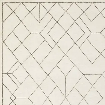 5' X 8' Ivory And Taupe Geometric Area Rug
