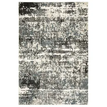 5' X 8' Gray And Ivory Abstract Area Rug