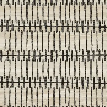 5' X 8' Beige And Black Geometric Area Rug
