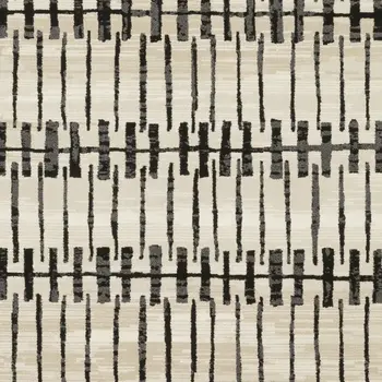 5' X 8' Beige And Black Geometric Area Rug