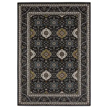 4' X 6' Gold Medallion Area Rug With Fringe