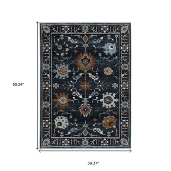 3' X 5' Rust Oriental Area Rug With Fringe