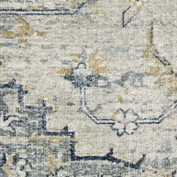 10' Gray And Gold Medallion Hand Tufted Runner Rug