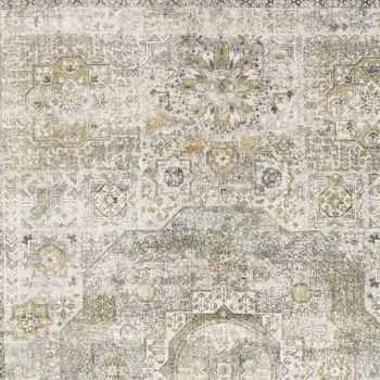 10' Gray And Gold Medallion Hand Tufted Runner Rug