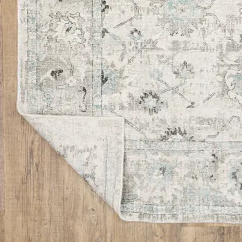 10' Ivory And Blue Oriental Hand Tufted Runner Rug