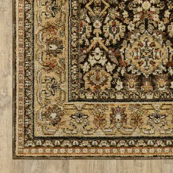 2' X 3' Brown And Gold Oriental Area Rug