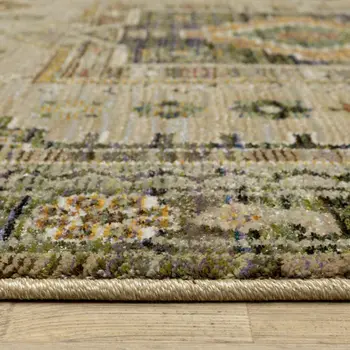 2' X 3' Gray And Green Tribal Area Rug