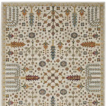2' X 3' Ivory And Gold Oriental Area Rug