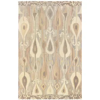 4' X 6' Gray And Beige Wool Abstract Hand Tufted Area Rug