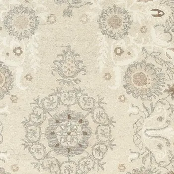4' X 6' Sand Wool Floral Hand Tufted Area Rug