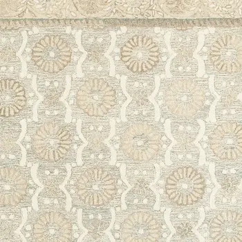 4' X 6' Sand Wool Floral Hand Tufted Area Rug