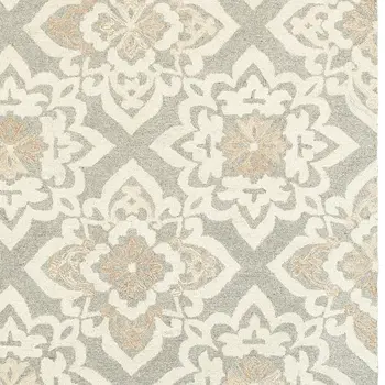 4' X 6' Gray And Sand Wool Geometric Hand Tufted Area Rug