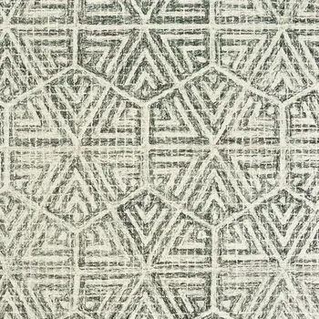 5' X 8' Gray And Ivory Wool Geometric Hand Tufted Area Rug