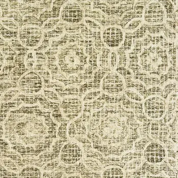 5' X 8' Green And Ivory Wool Geometric Hand Tufted Area Rug